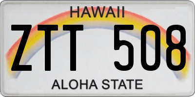 HI license plate ZTT508