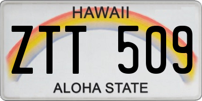 HI license plate ZTT509