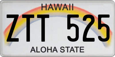 HI license plate ZTT525
