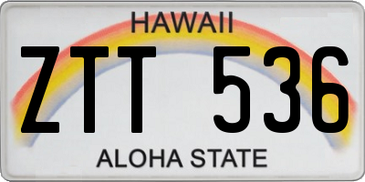 HI license plate ZTT536