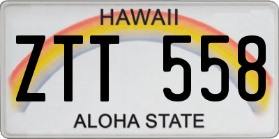 HI license plate ZTT558
