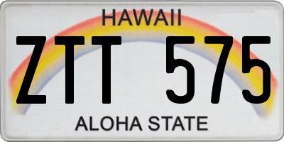 HI license plate ZTT575