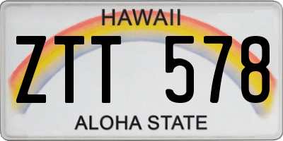 HI license plate ZTT578
