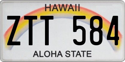 HI license plate ZTT584