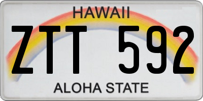 HI license plate ZTT592
