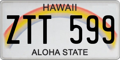 HI license plate ZTT599