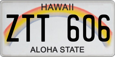 HI license plate ZTT606