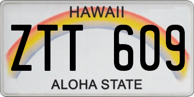 HI license plate ZTT609