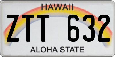HI license plate ZTT632