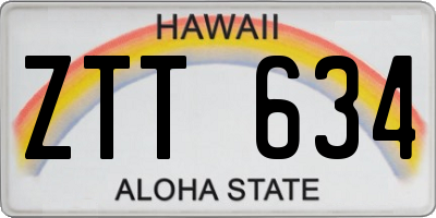 HI license plate ZTT634