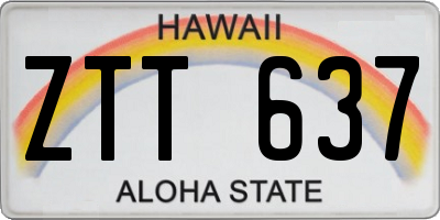 HI license plate ZTT637