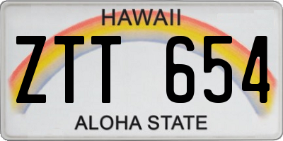 HI license plate ZTT654