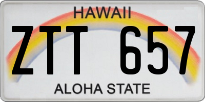 HI license plate ZTT657
