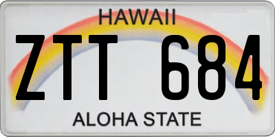 HI license plate ZTT684