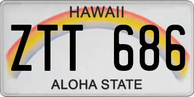 HI license plate ZTT686