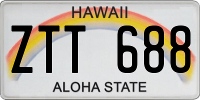 HI license plate ZTT688