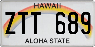 HI license plate ZTT689