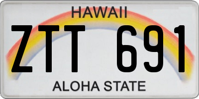 HI license plate ZTT691