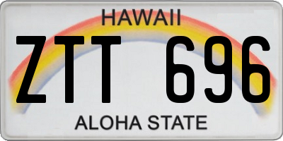 HI license plate ZTT696