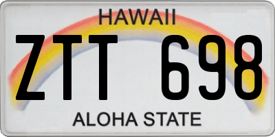 HI license plate ZTT698