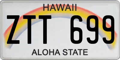 HI license plate ZTT699