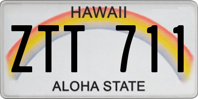 HI license plate ZTT711