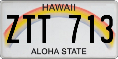 HI license plate ZTT713