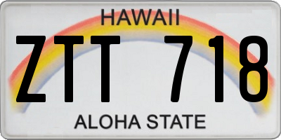 HI license plate ZTT718