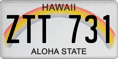 HI license plate ZTT731
