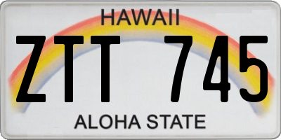 HI license plate ZTT745