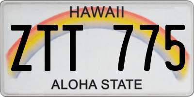 HI license plate ZTT775