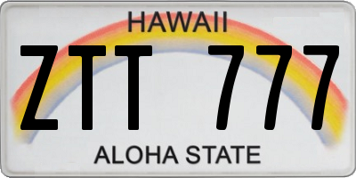 HI license plate ZTT777