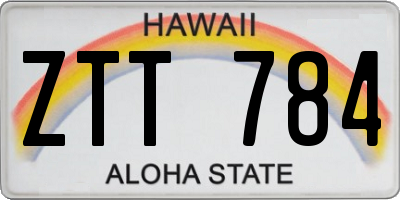 HI license plate ZTT784