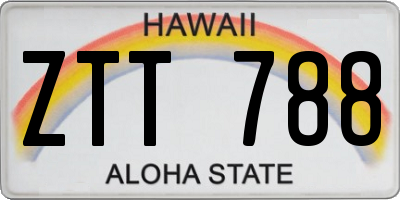 HI license plate ZTT788
