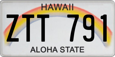 HI license plate ZTT791