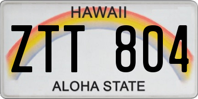 HI license plate ZTT804