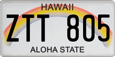 HI license plate ZTT805