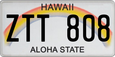 HI license plate ZTT808