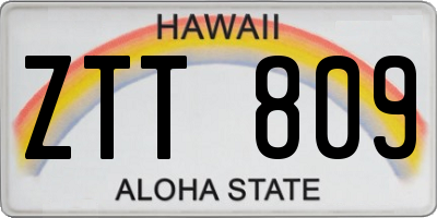 HI license plate ZTT809
