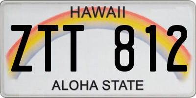 HI license plate ZTT812