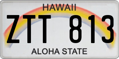 HI license plate ZTT813
