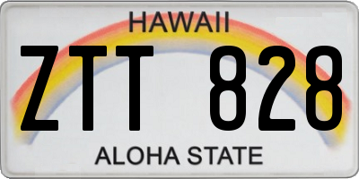 HI license plate ZTT828