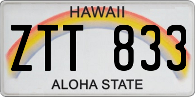 HI license plate ZTT833