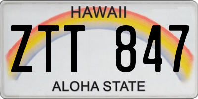 HI license plate ZTT847