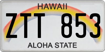 HI license plate ZTT853