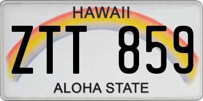 HI license plate ZTT859