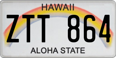 HI license plate ZTT864