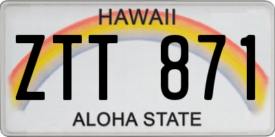 HI license plate ZTT871