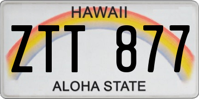 HI license plate ZTT877