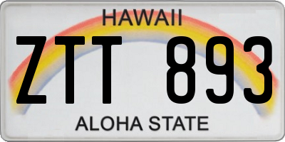 HI license plate ZTT893